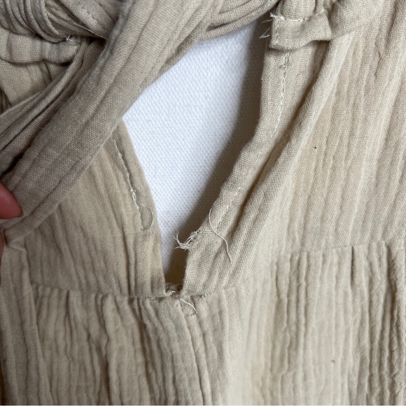 Talulah Cream Ruffled Tie Neck Backside Tunic Dress - Picture 10 of 13